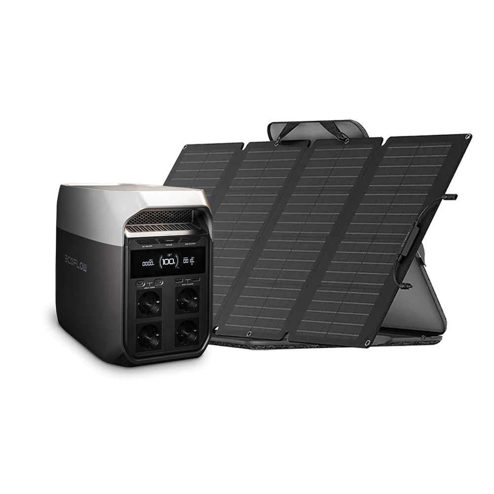 Solarpanel und EcoFlow-Batterie